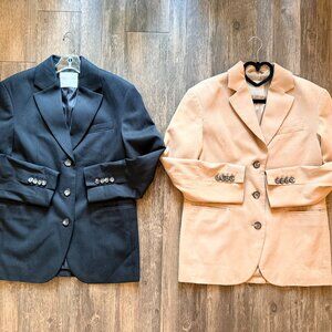 Two Everlane 80's Oversized Blazer Tan and Black Size 00